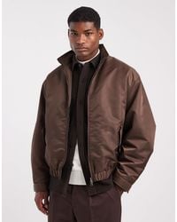 ASOS - Oversized Bomber Jacket With Funnel Neck - Lyst