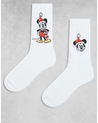 ASOS - Disney 2 Pack Socks With Mickey Santa Graphic - Lyst