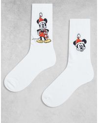 ASOS - Disney 2 Pack Socks With Mickey Santa Graphic - Lyst