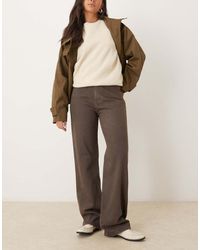 Mango - Vaqueros Marrones De Corte Recto De 100% Algodón Miami De - Lyst