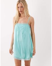 Miss Selfridge - Embelished Satin Mini Dress - Lyst