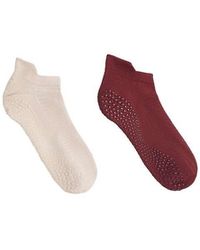 Oysho - 2 Pairs Of Polyamide Blend Yoga And Pilates Sneaker Socks - Lyst