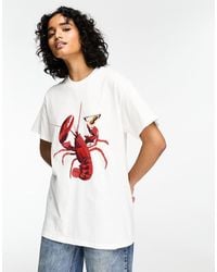 ASOS - Oversized T-Shirt With Lobster Martini Graphic - Lyst