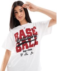 Bershka - Oversized 'baseball' Graphic Tee - Lyst