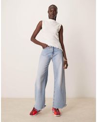 ASOS - Top Sin Mangas Fruncido Y Asimétrico De Tejido Texturizado De -Blanco - Lyst