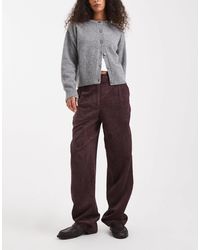 ASOS - Pantalon slim en velours côtelé - prune - Lyst