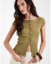 Free People - Intimately Fp Most Wanted Rib Button Down Cardigan Top - Lyst