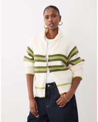 Kiwi & Co - Sunday Zip Through Stripe Front Cardigan - Lyst