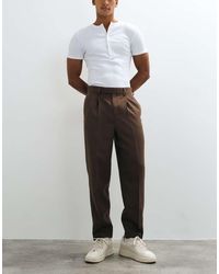 ASOS - Tailored Pleated Relaxed Tapered Pants - Lyst
