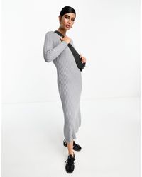& Other Stories - Flared Ribbed Knitted Midi Dress - Lyst