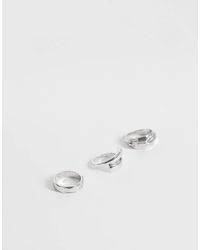 ASOS - 3 Pack Molten And Wraparound Ring - Lyst