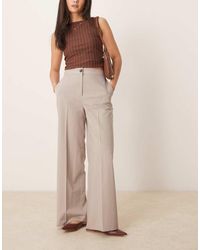 ASOS - Pantaloni Sartoriali Taglio Comodo Color Visone A Righe - Lyst