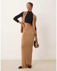 Vila - Knitted Maxi Skirt Co-Ord - Lyst