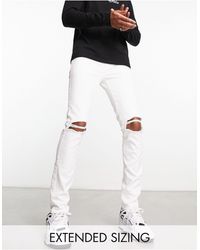 ASOS - Skinny Jeans With Knee Rips - Lyst