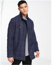 French Connection - Double Breasted Funnel Coat - Lyst