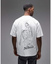 AllSaints - Skelly Short Sleeve Graphic Logo T-Shirt With Back Print - Lyst