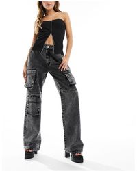 SIMMI - Simmi - jeans a fondo ampio grigi con tasche - Lyst