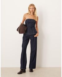 Mango - 100% Cotton Straight Jean Co-ord - Lyst