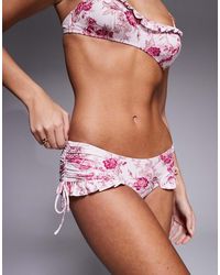 ASOS - Flora Frill Edge Hipster Bikini Bottoms - Lyst
