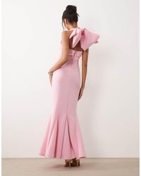 ASOS - Square Neck Maxi Dress With Bow Back - Lyst