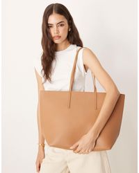Mango - Classic Faux Leather Tote Bag - Lyst