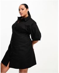 ASOS - Asos Design Curve Twill Mini Shirt Dress - Lyst