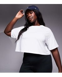 4505 - Camiseta Deportiva Corta Blanca De Cuadrado De Tejido De Secado Rápido Icon De Curve - Lyst