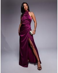 TFNC London - – hochgeschlossenes maxikleid aus satin - Lyst