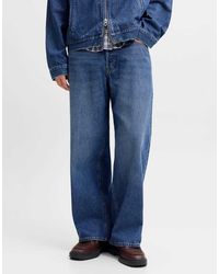 Jack & Jones - Original Stonewashed Mid Waist Wide Leg Jeans - Lyst