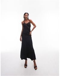 TOPSHOP - Premium Lace And Jacquard Midi Dress - Lyst