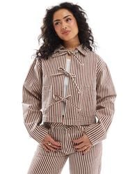 Daisy Street - Bow Tie Front Denim Jacket - Lyst