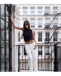 Lioness - Exclusive Top Model Wide Leg Studded Detail Jeans - Lyst