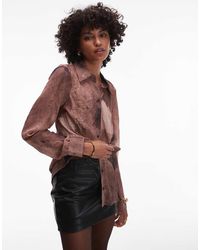TOPSHOP - Overhemd Met Textuur En Spray Print - Lyst