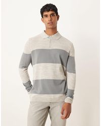 ASOS - Relaxed Knitted Long Sleeve Stripe Polo T-shirt - Lyst