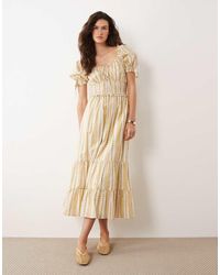 Miss Selfridge - Milkmaid Corset Detail Maxi Dress - Lyst
