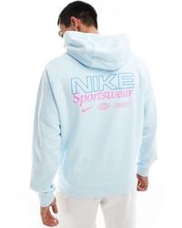 Nike - Sudadera claro con capucha y estampado gráfico en la espalda - Lyst