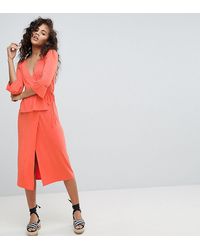 ASOS Vestito midi a portafoglio - - Multicolore