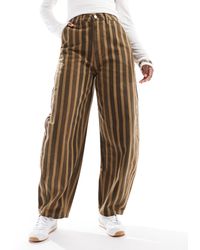 ASOS - – barrel-leg-hose mit verwaschenem streifenmuster - Lyst