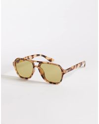 New Look - Green Lens Aviator Sunglasses - Lyst
