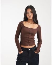 ASOS - – langärmliges, geripptes baumwoll-oberteil - Lyst