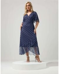 Yours Clothing - Polka Dot Wrap Dress - Lyst
