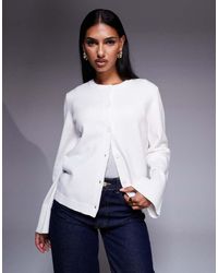 Aria Cove - Ribbed Deep Wide Cuff Cardigan - Lyst