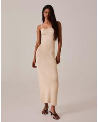 Bershka - Sequin Midi Dress With Straps - Lyst