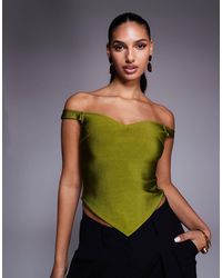 ASOS - Bandage Off Shoulder Top With Asymmetric Hem - Lyst