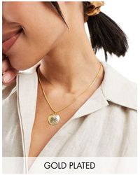Orelia - 18k Plated 18"" Scallop Coin Necklace - Lyst