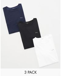 PS by Paul Smith - Paul smith - confezione da 3 t-shirt nera, bianca e blu navy con logo - Lyst