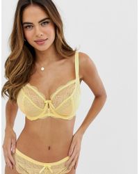 Freya Fancies Fuller Bust Lace Plunge Bra In Yellow