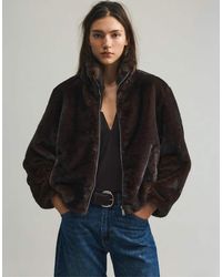 Pull&Bear - Faux Fur High Neck Jacket - Lyst