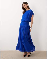 Nobody's Child - Occasion Pamela Boat Neck Draped Bodice Drop Waist Maxi Dress - Lyst