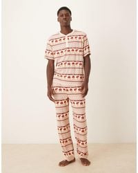 Chelsea Peers - His & Hers Christmas Teddy Fair Isle T-shirt And Pants Pyjama Set - Lyst